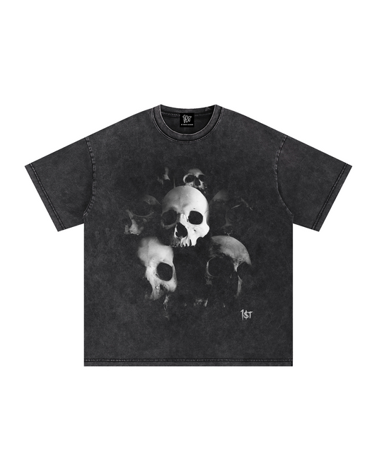 "Dying to Live" Acid Wash Heavyweight Photo Tee - Black