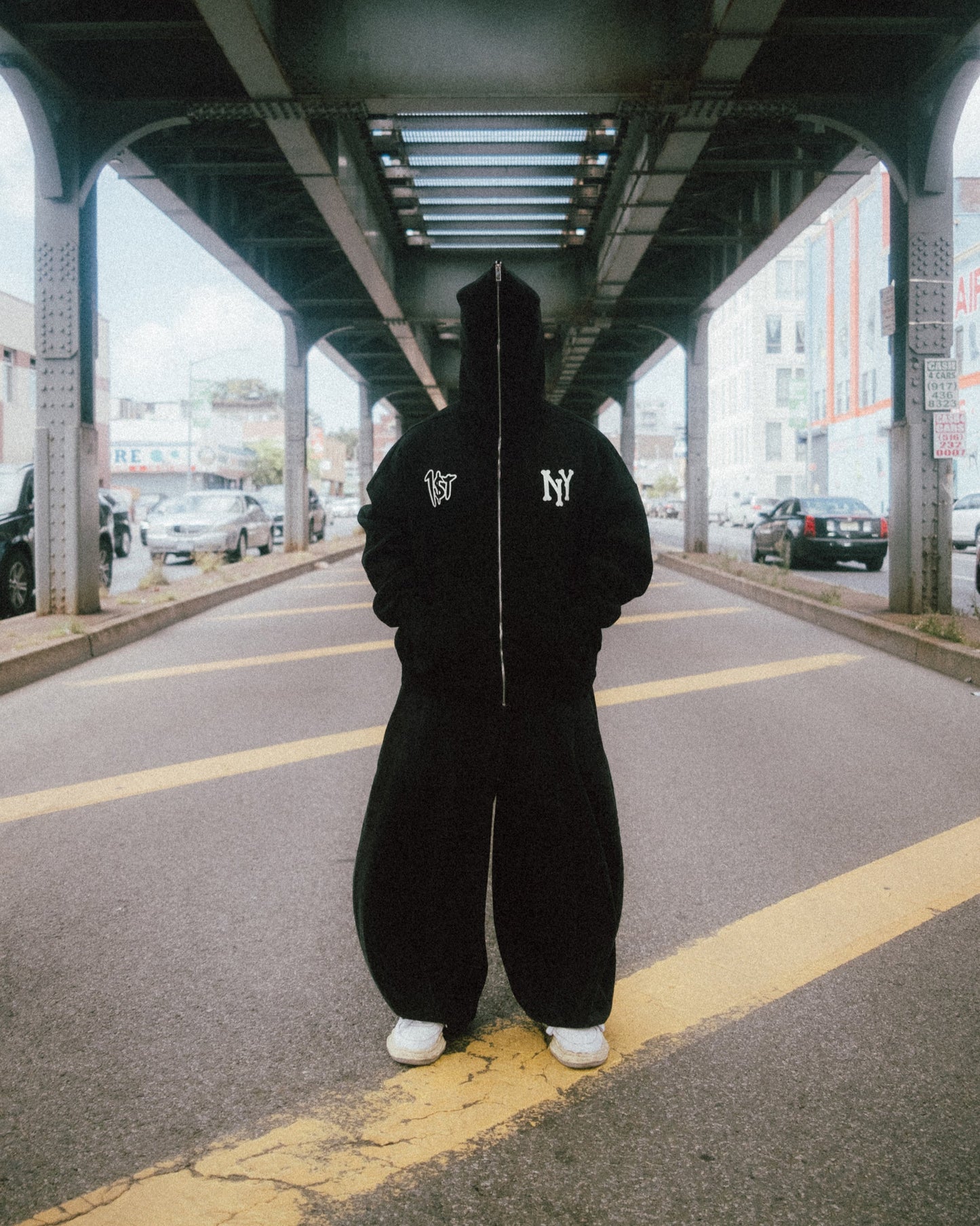 "NY to the Bone" Full Zip Boxy Hoodie