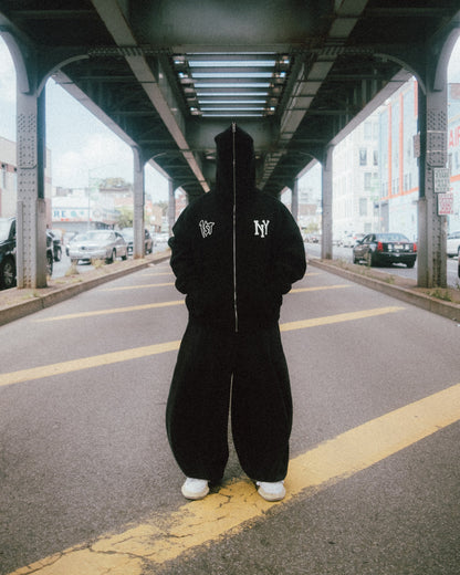 "NY to the Bone" Full Zip Boxy Hoodie