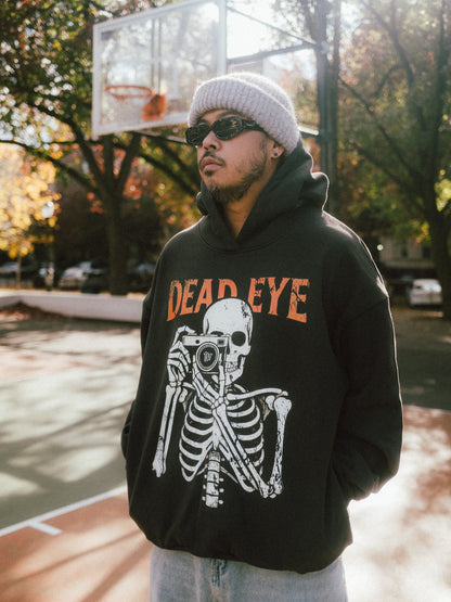 "DEAD EYE" V2 Heavyweight Oversized Hoodie With Hidden Pockets - Charcoal