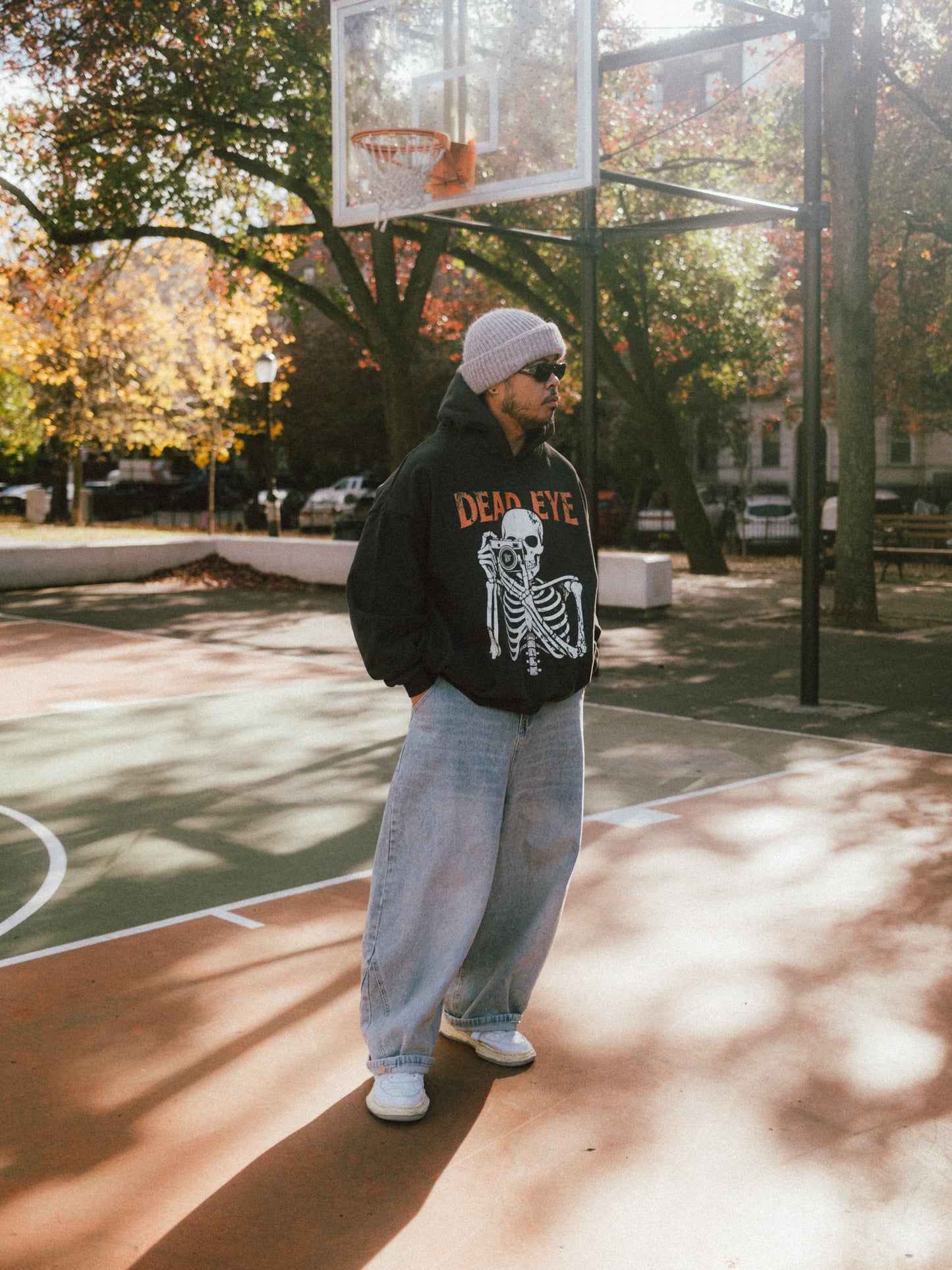 "DEAD EYE" V2 Heavyweight Oversized Hoodie With Hidden Pockets - Charcoal