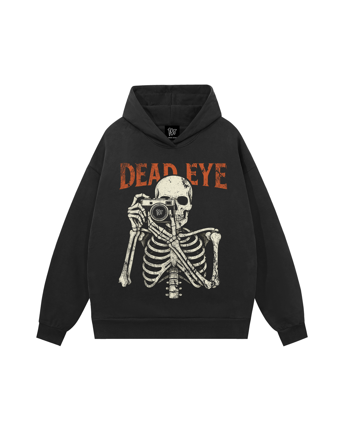 "DEAD EYE" V2 Heavyweight Oversized Hoodie With Hidden Pockets - Charcoal